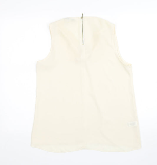 Womens UK Size 10 NEXT Beige Basic Blouse