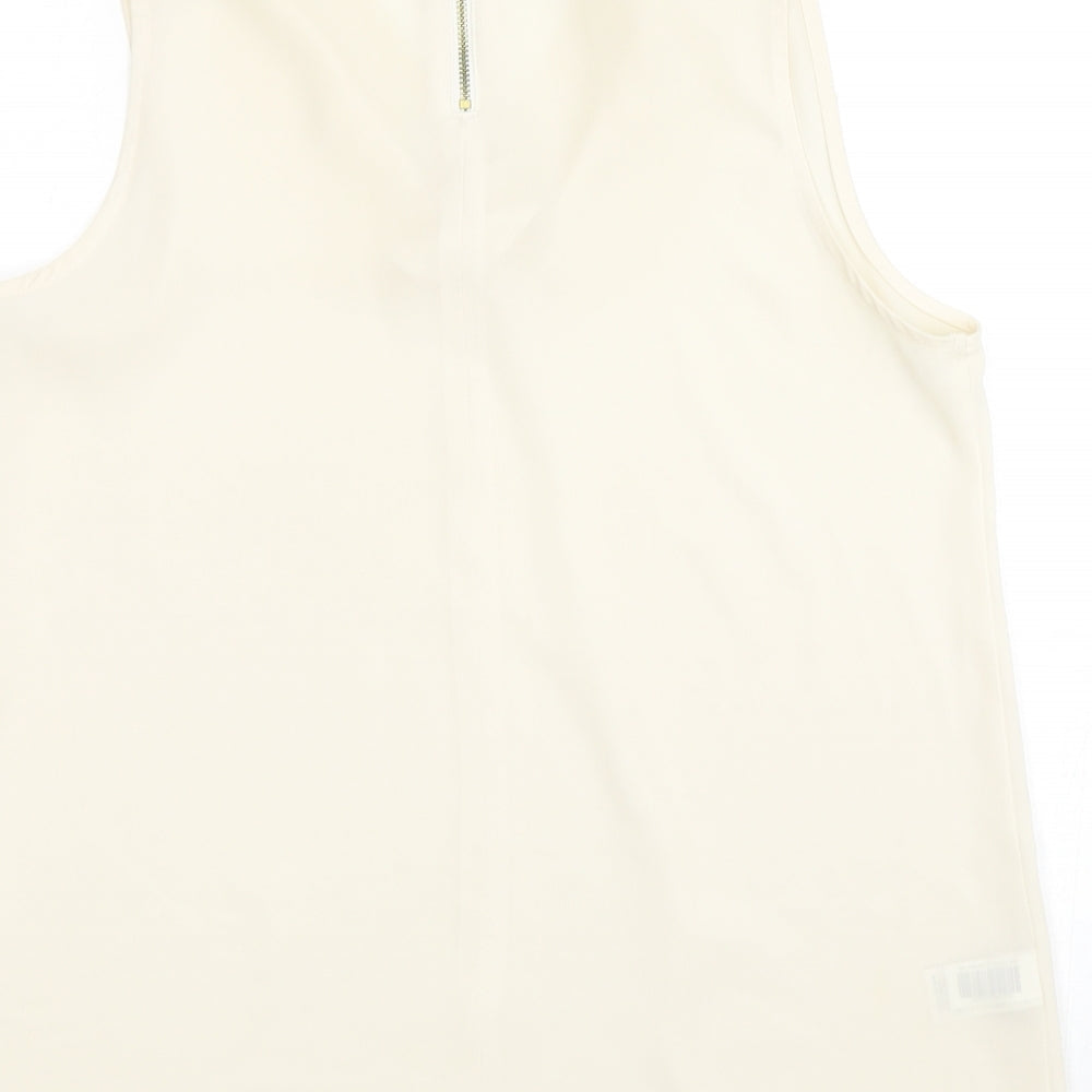 Womens UK Size 10 NEXT Beige Basic Blouse