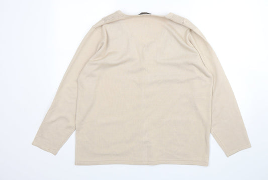 Womens UK Size L Alexara Beige Cardigan Jumper