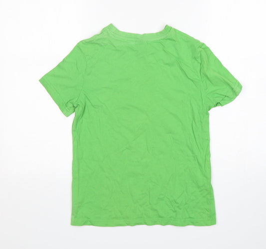 George Boys Green Cotton Basic T-Shirt Size 10-11 Years Round Neck - XBOX