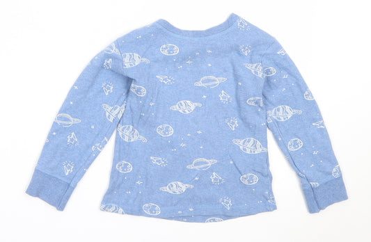 NEXT Boys Blue Solid Cotton Pyjama Top Size 4-5 Years