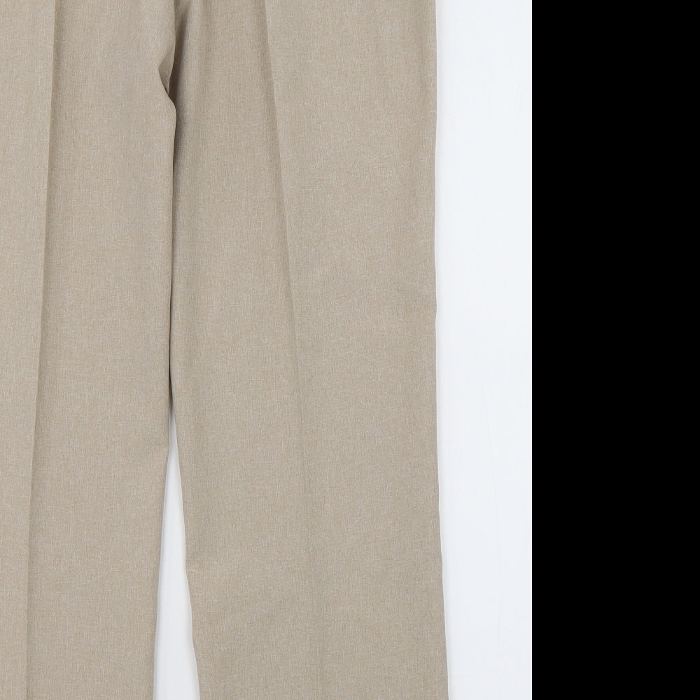 vonmarch Womens Brown Polyester Trousers Size 16 L30 in Regular