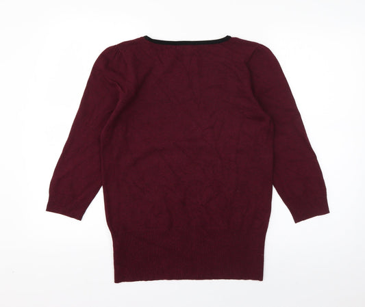 Womens UK Size 14 Red Herring Purple Pullover Jumper
