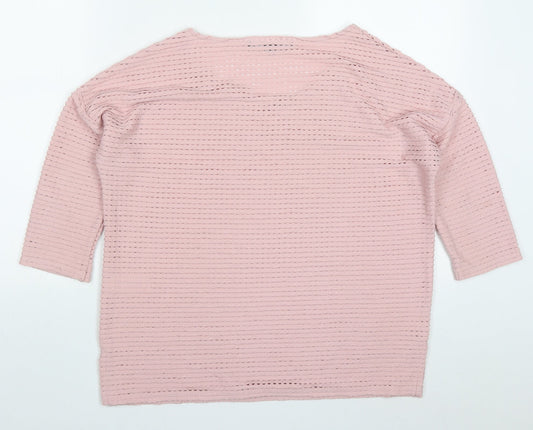 French Connection Womens Pink Round Neck Polyester Pullover Jumper Size S