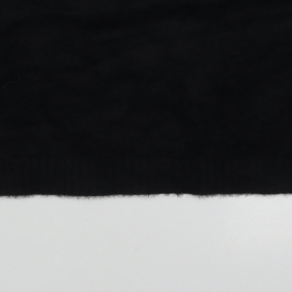 SheIn Womens Black V-Neck  Acrylic Pullover Jumper Size S