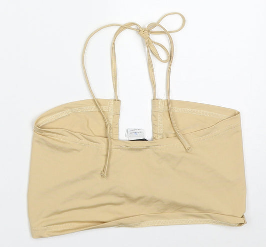 SheIn Womens Beige Polyester Cropped Tank Size XS Halter