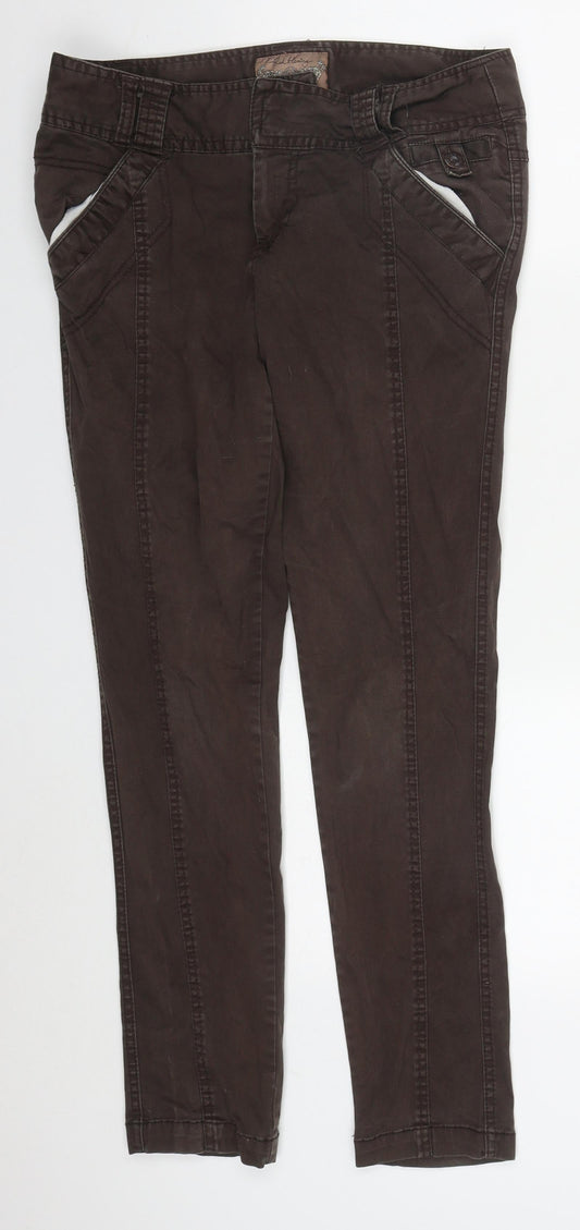 Womens UK Size 10 Debenhams Regular Fit Brown Trousers