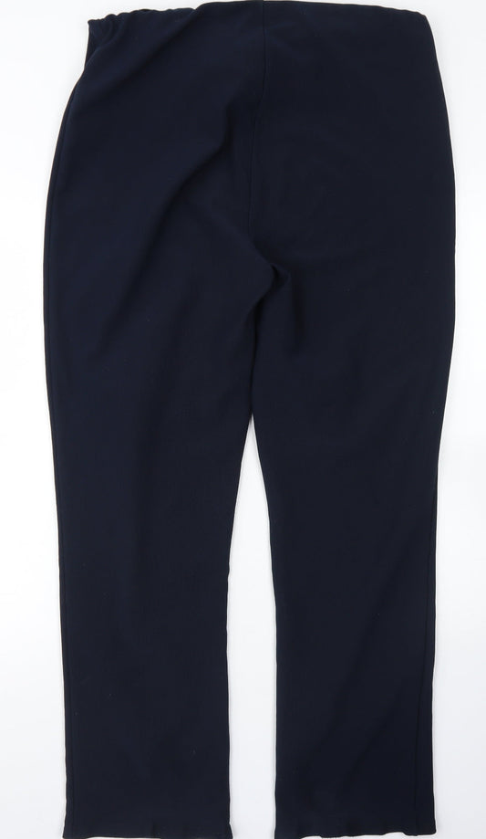 Womens UK Size 20 Preworn Regular Fit Dress Pants Blue Trousers