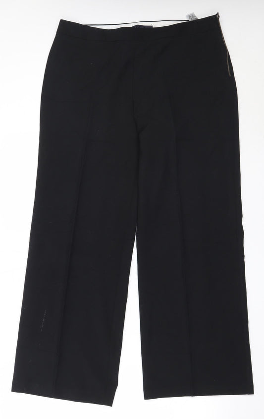 Womens UK Size 14 Marks and Spencer Regular Fit Black Trousers