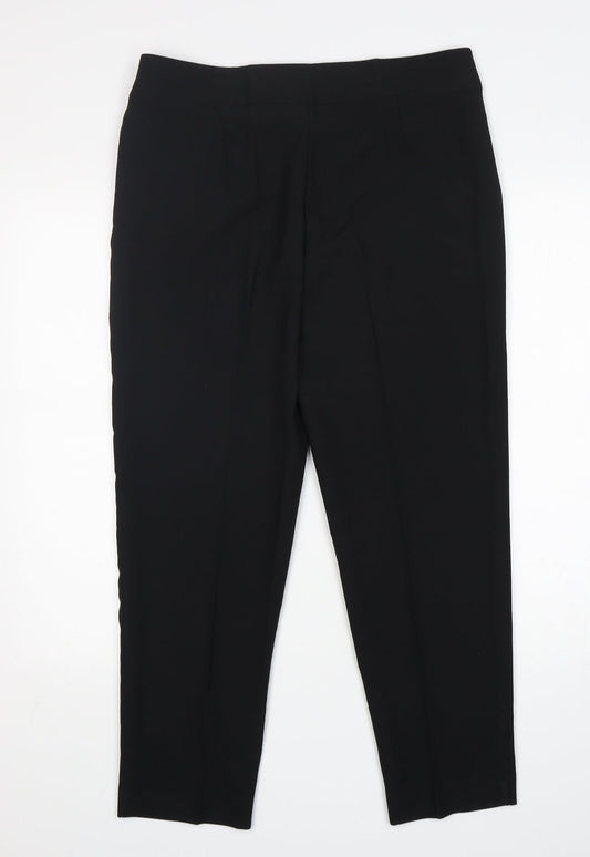 George Womens Black Polyester Trousers Size 12 L28 in Regular