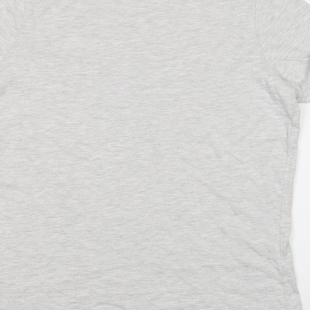 Primark Girls Grey Cotton Ringer T-Shirt Size 13-14 Years Crew Neck