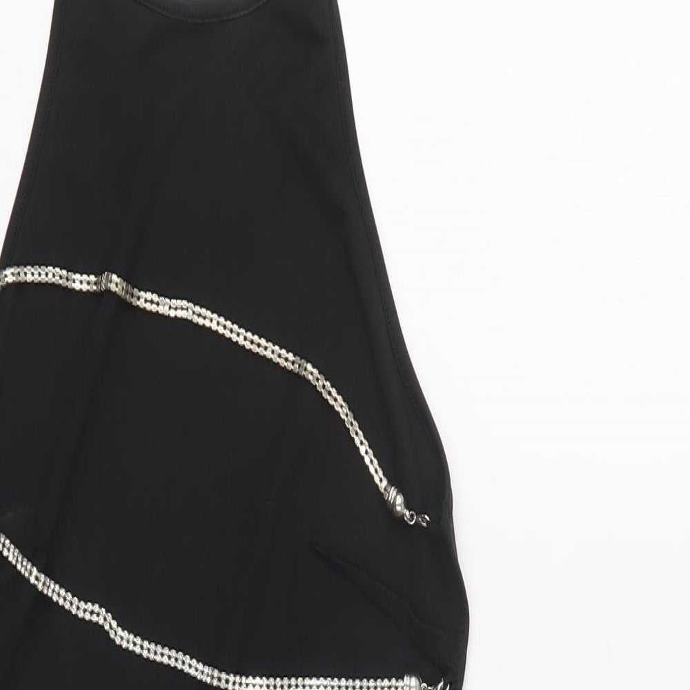 Preworn Womens Black Polyester Bodycon Size S Halter