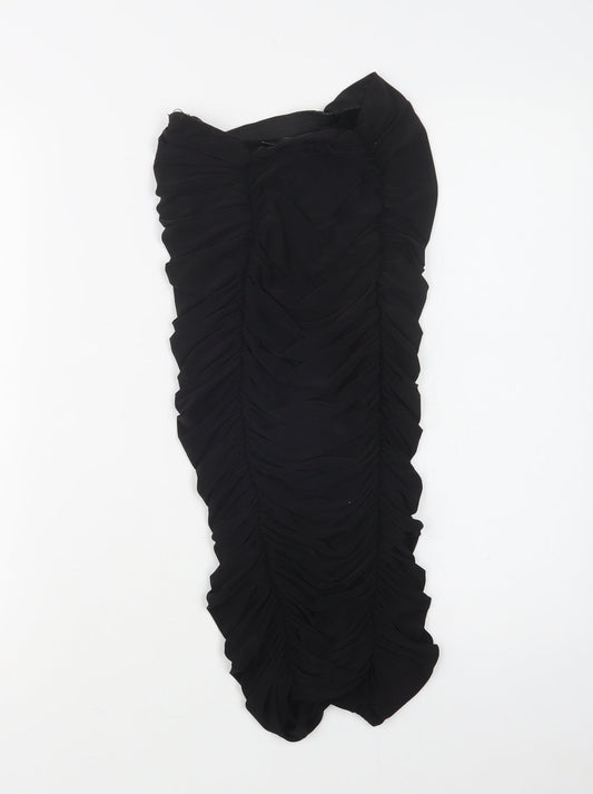 PRETTYLITTLETHING Womens Black Polyester Bodycon Size 6 Off the Shoulder