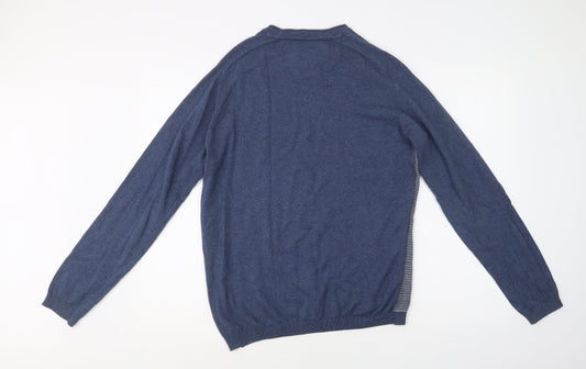 Threadbare Mens Blue Crew Neck Cotton Pullover Jumper Size M