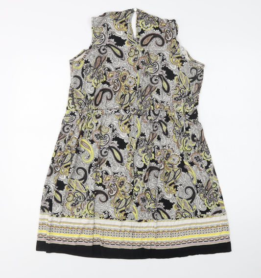 H&M Womens Multicoloured Paisley Viscose Tank Dress Size M Round Neck