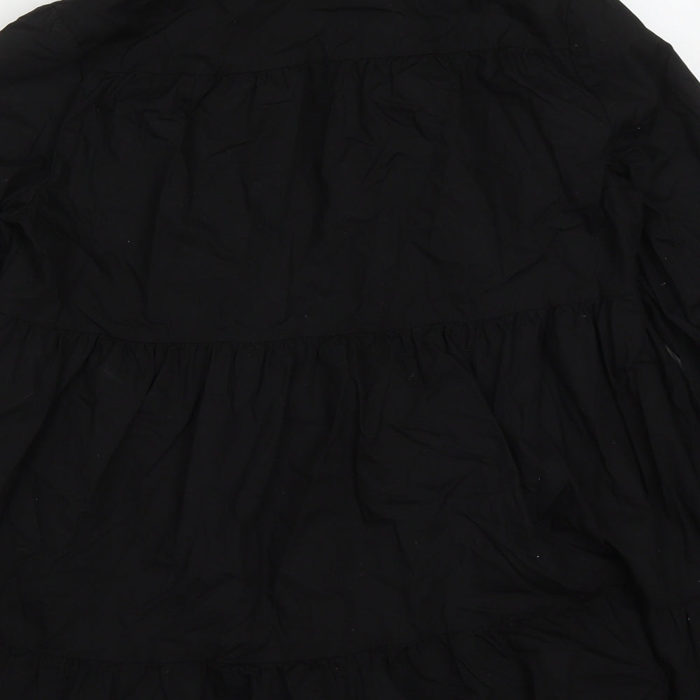 Womens UK Size 10 New Look Black Basic Button-Up
