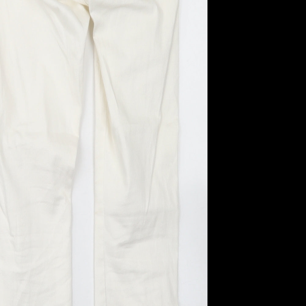 &Denim Womens White Cotton Skinny Jeans Size 30 in L27 in Regular Button