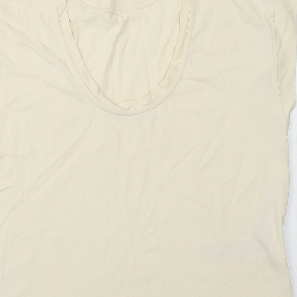 Womens UK Size XS MNG Ivory Basic T-Shirt