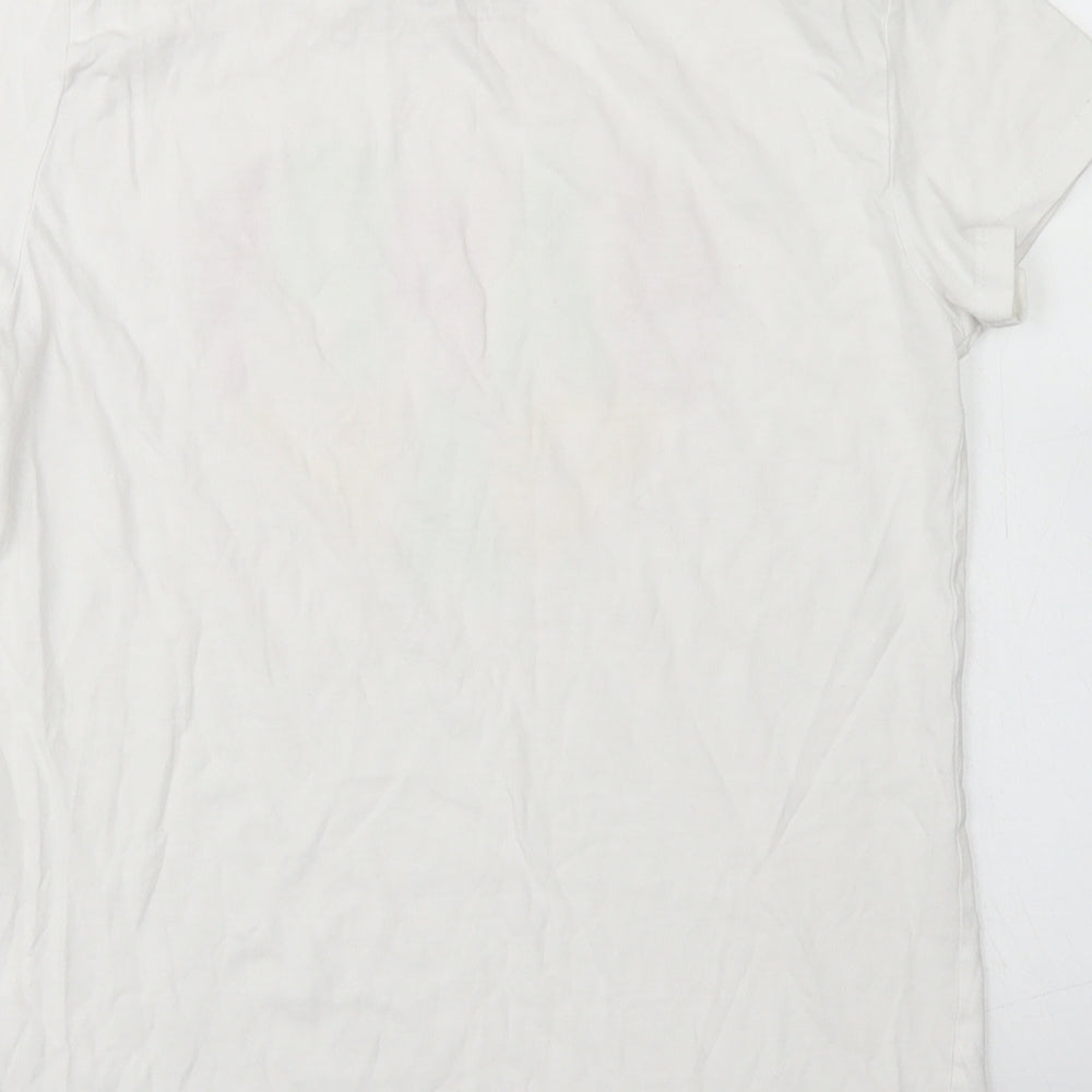 Primark Womens White Cotton Basic T-Shirt Size 2XS Crew Neck