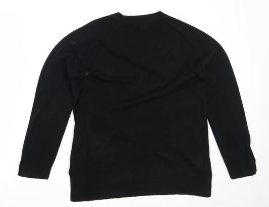 Primark Womens Black Round Neck Acrylic Pullover Jumper Size L