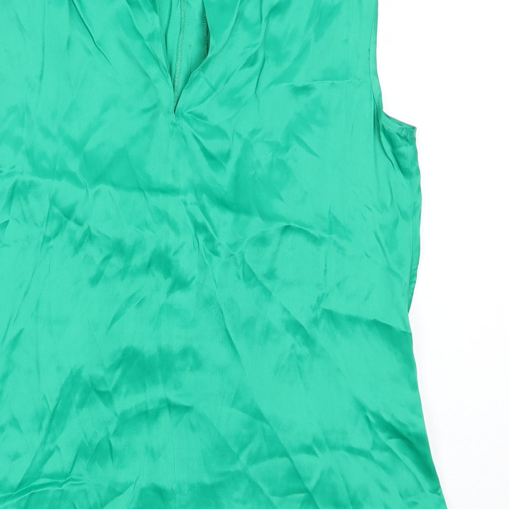 Womens UK Size 10 Gallery Green Basic Blouse