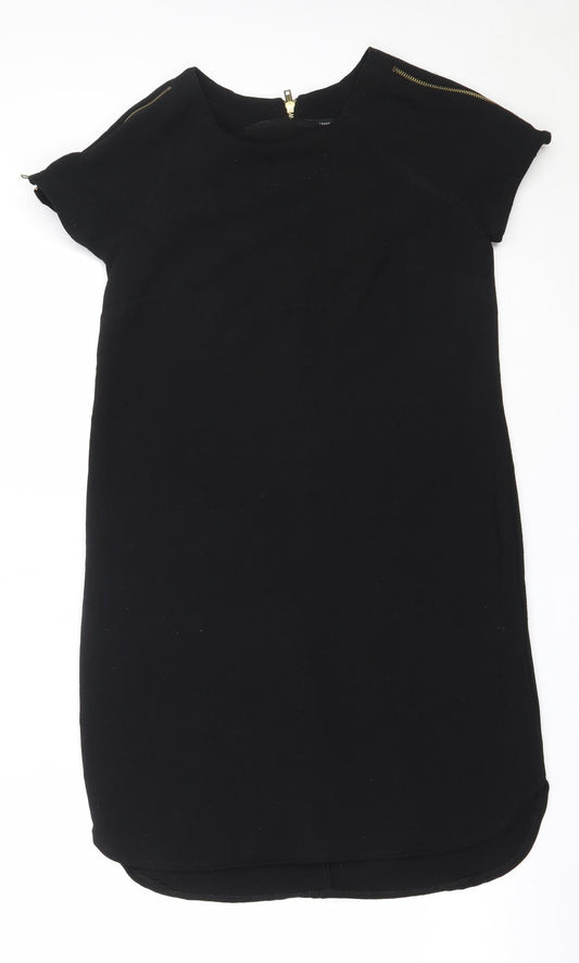 Additional front view of Atmosphere women’s black polyester shift, size UK 8, round neck