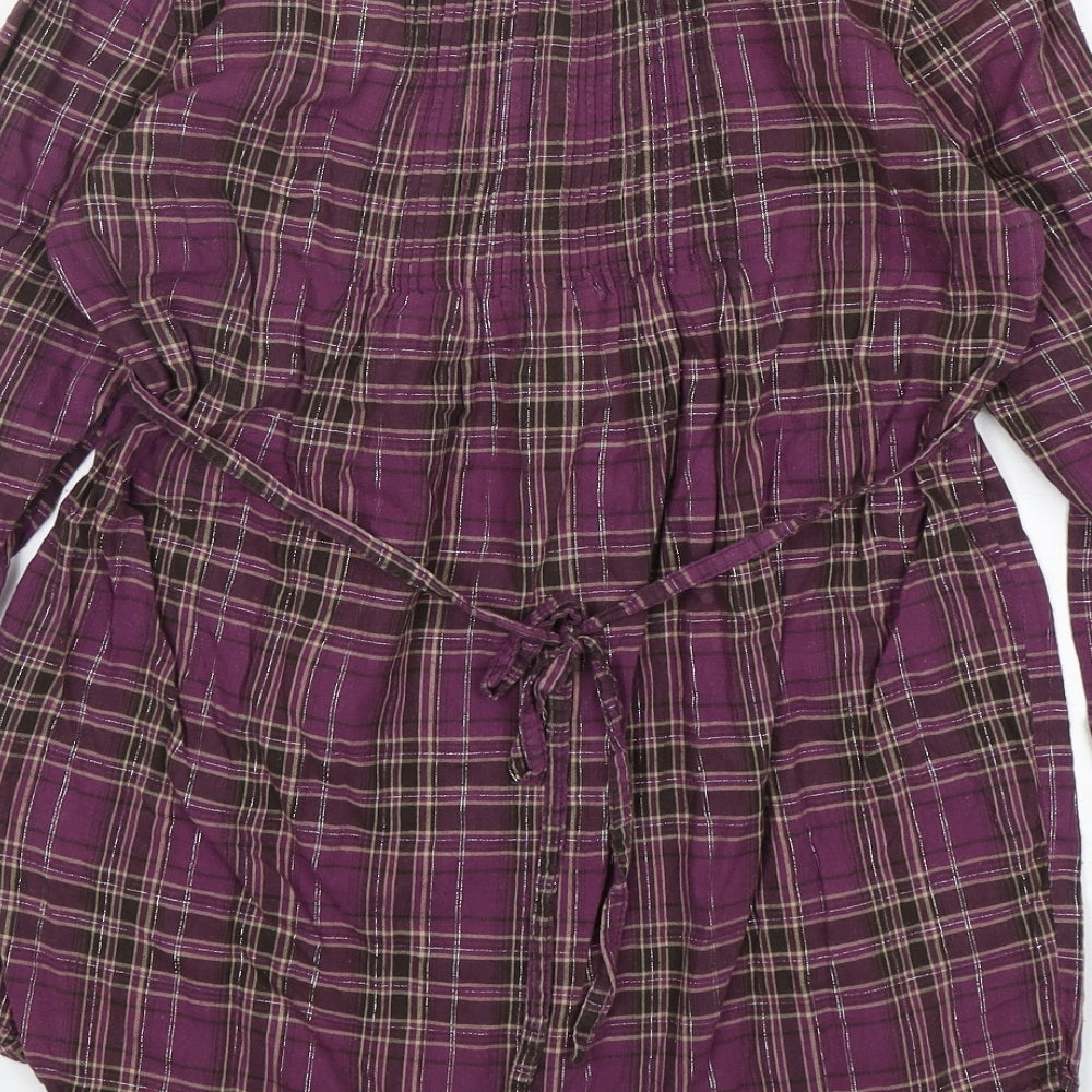 Womens UK Size S Passport Purple Basic Button-Up