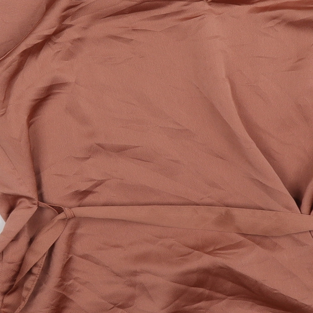 Primark Womens Pink Polyester Basic Blouse Size 6 Crew Neck