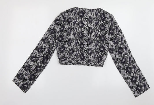 Womens UK Size 4 H&M Purple Cropped Blouse
