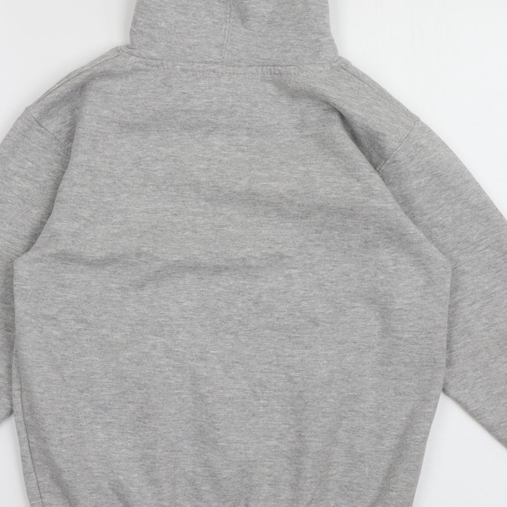 zone one Boys Grey Cotton Full Zip Hoodie Size 9-10 Years Zip