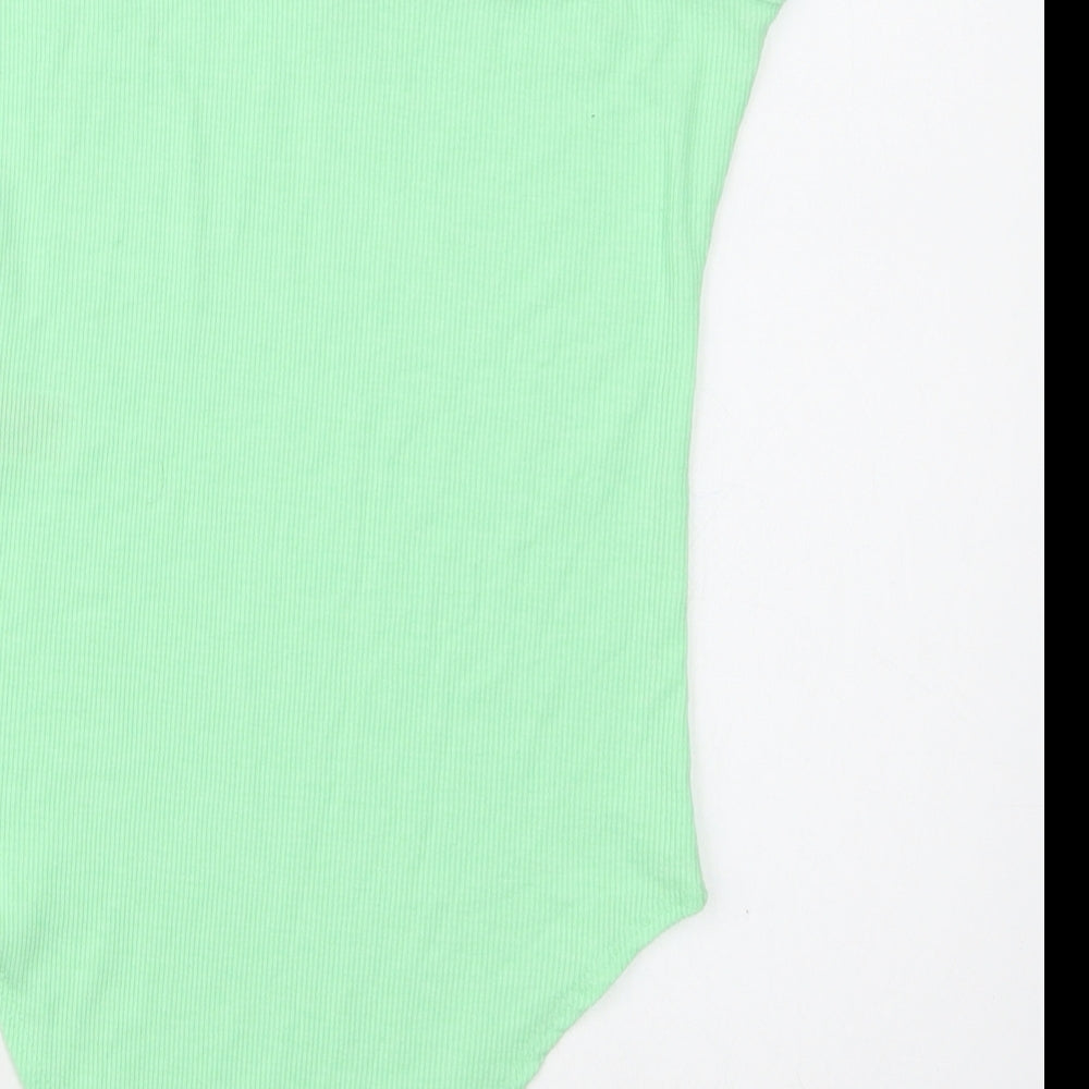 Primark Womens Green Polyester Bodysuit One-Piece Size 6 Snap