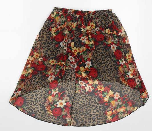FOREVER 21 Womens Multicoloured Animal Print Polyester A-Line Skirt Size S - Floral