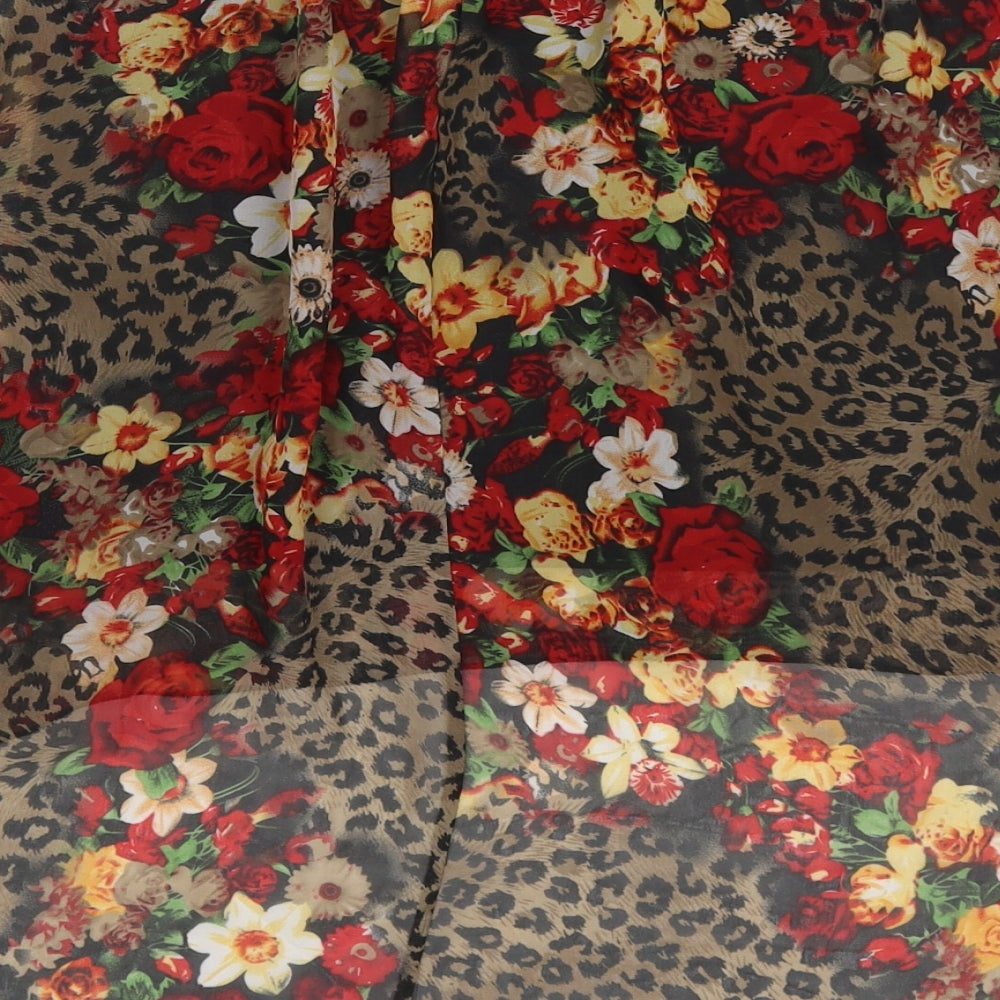 FOREVER 21 Womens Multicoloured Animal Print Polyester A-Line Skirt Size S - Floral