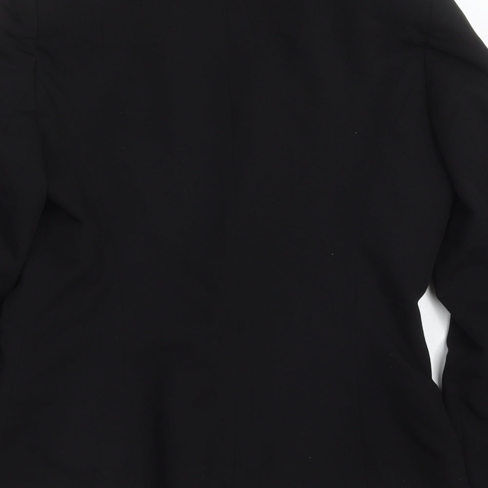 Brand and care label for Atmosphere women’s black polyester jacket suit jacket, size UK 10