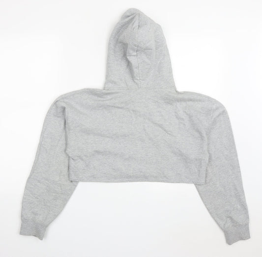 Boohoo Womens Grey Cotton Pullover Hoodie Size S - Ath-leisure