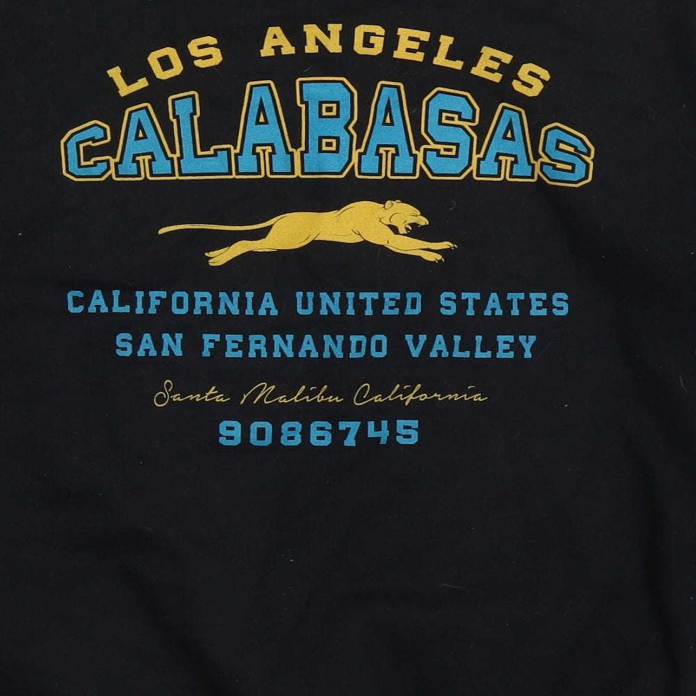 PRETTYLITTLETHING Womens Black Cotton Pullover Sweatshirt Size S Pullover - Los Angeles Calabasas