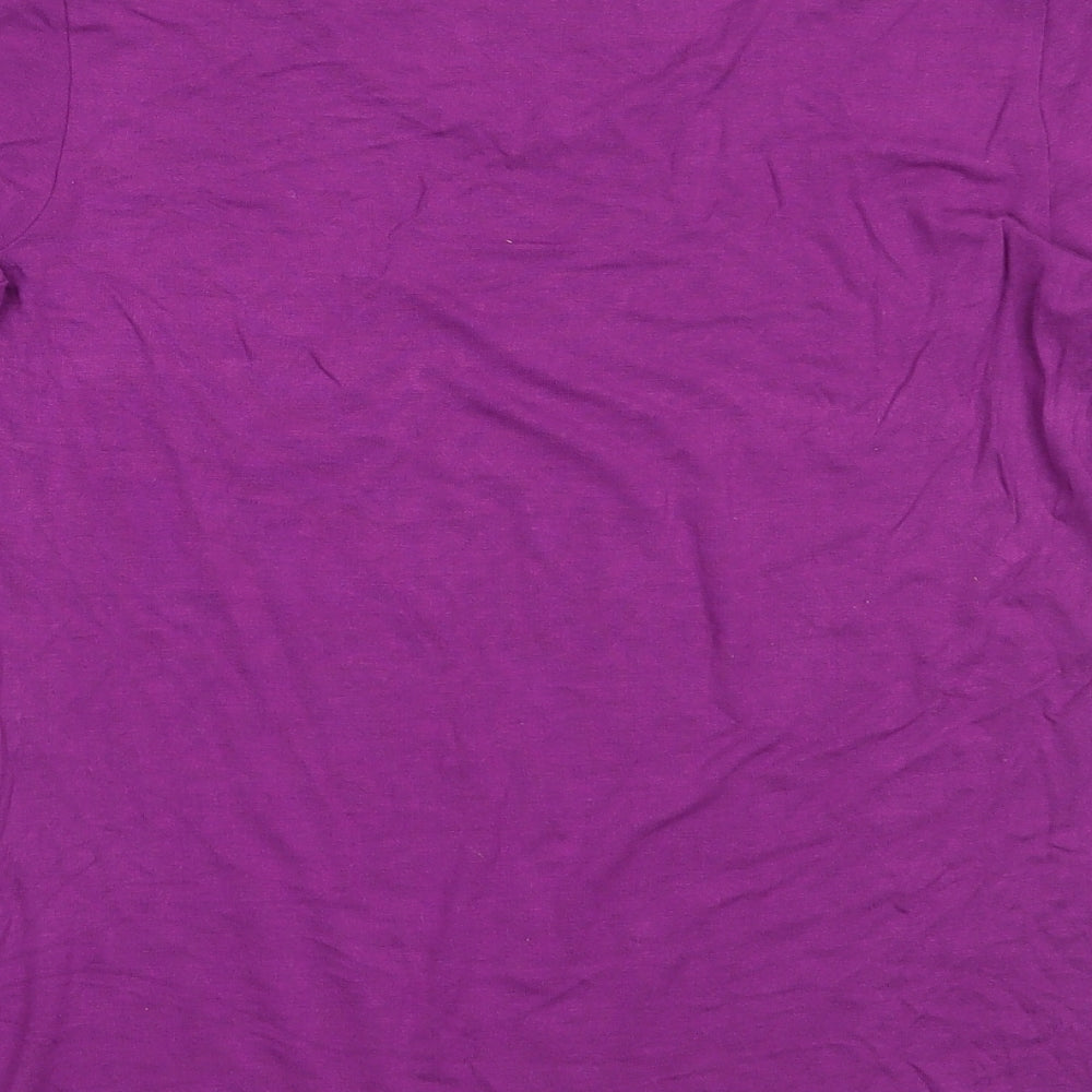 George Womens Purple Viscose Basic T-Shirt Size 8 Round Neck