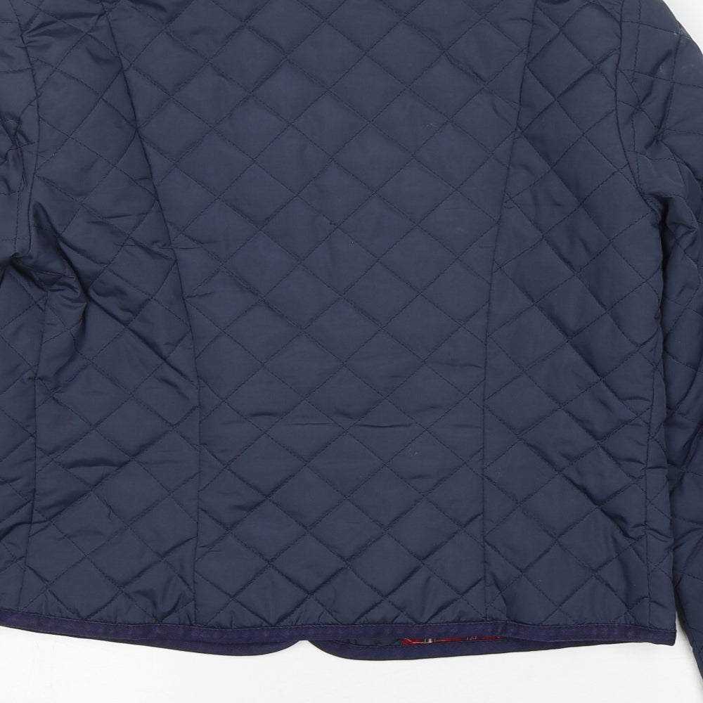 Limited Collection Womens Blue Quilted Coat Size 10