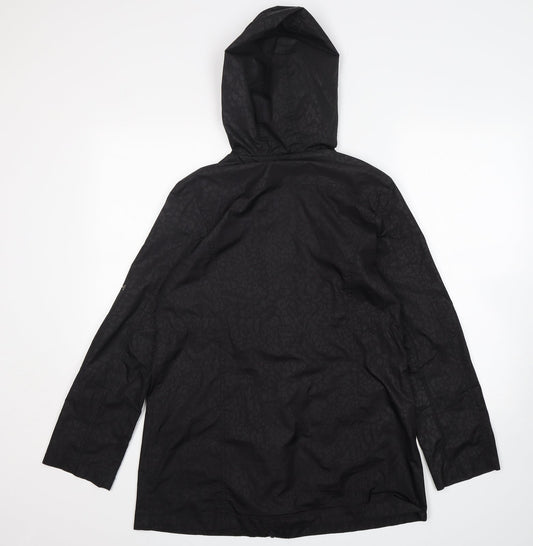 Papaya Womens Black Animal Print Windbreaker Jacket Size 8