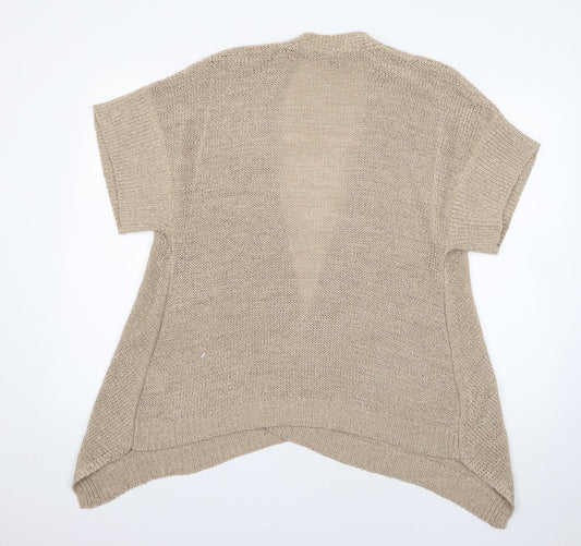 Womens UK Size M Mia Moda Beige Cardigan Jumper