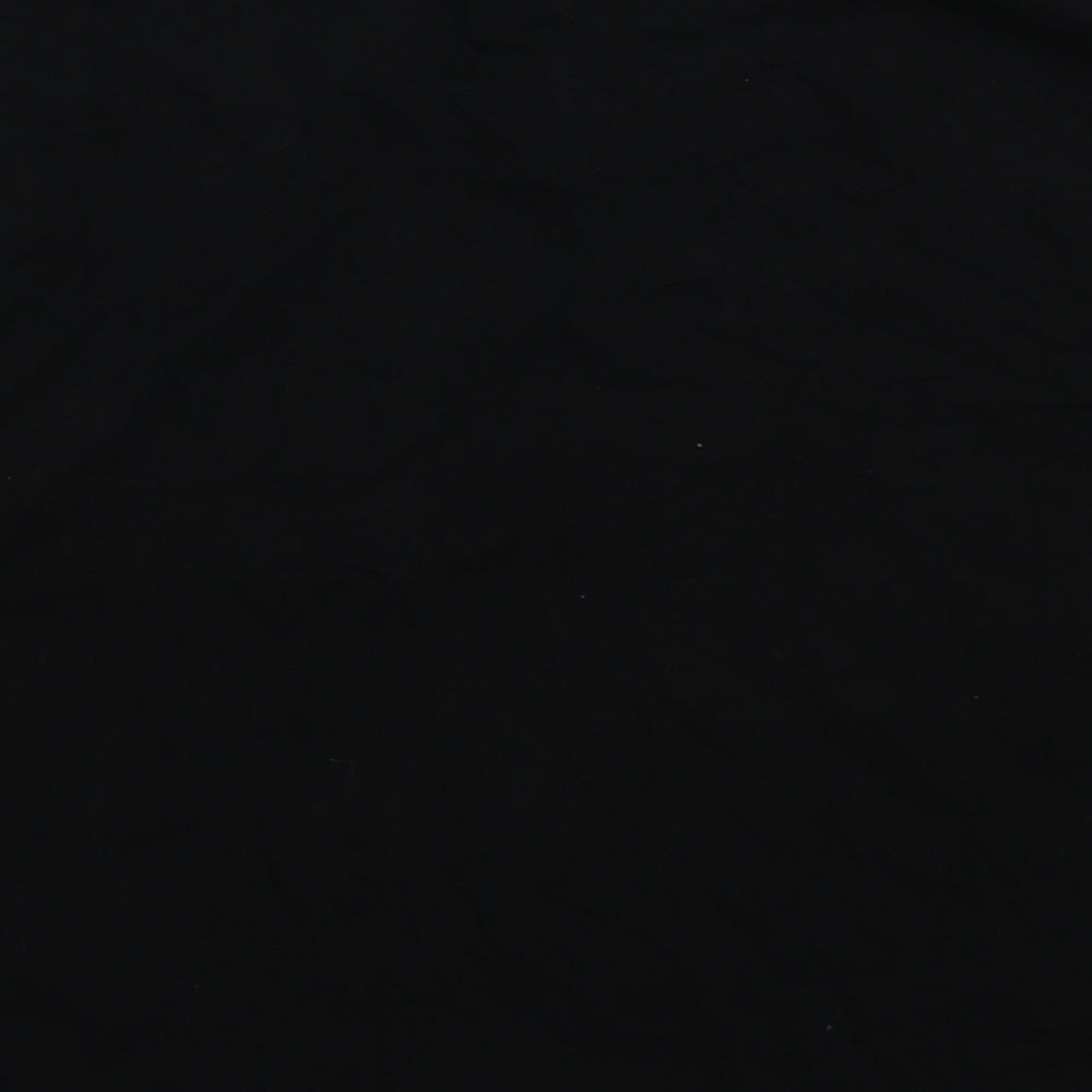 Womens UK Size XS Miss Selfridge Black Cropped T-Shirt