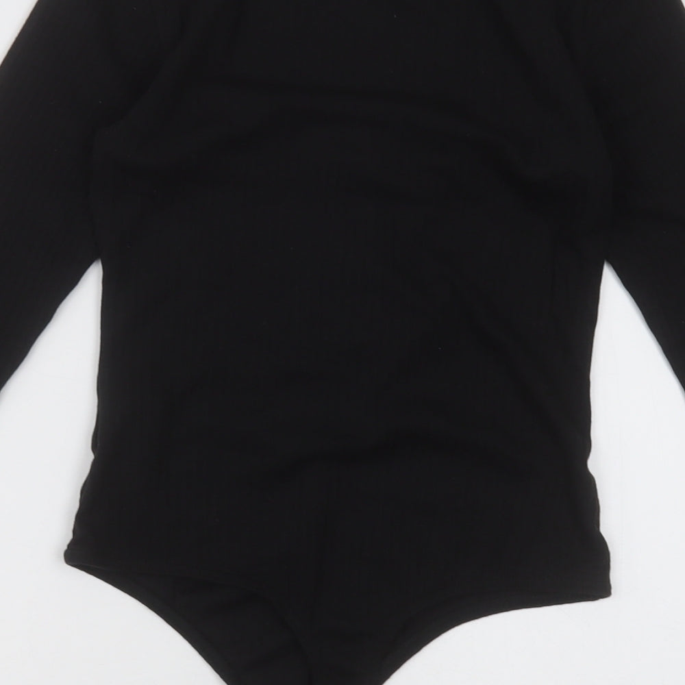 Missguided Womens Black Polyester Bodysuit One-Piece Size 10 Buckle - Lettuce edge