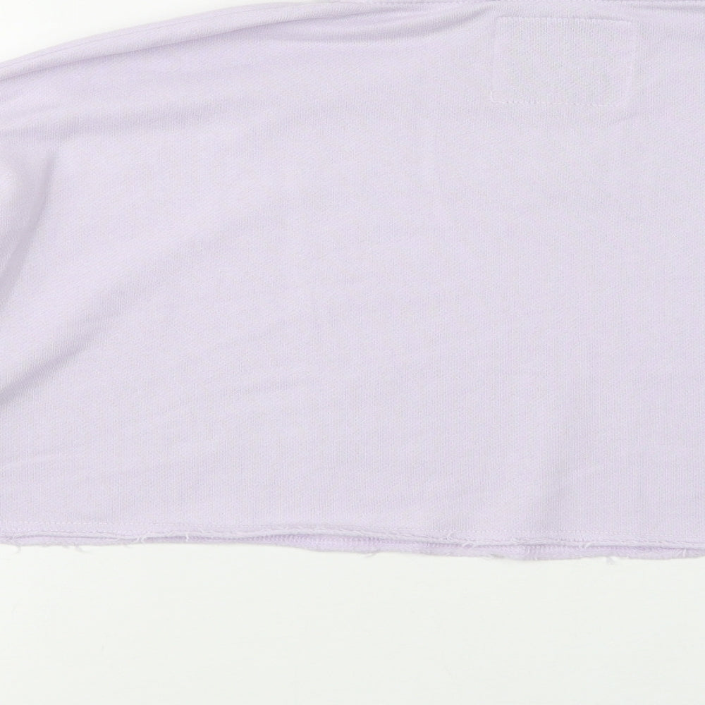 Hollister Womens Purple Cotton Henley Sweatshirt Size XS Zip - Cropped