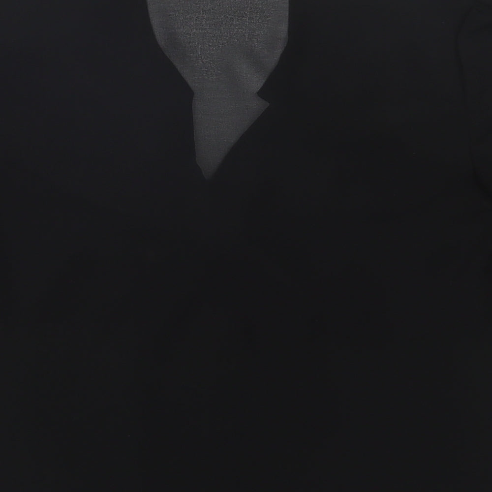 Womens UK Size XS Beloved Black Basic Button-Up