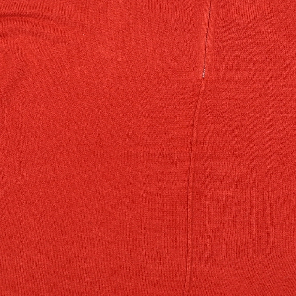 First Avenue Womens Red Round Neck Acrylic Pullover Jumper Size XL