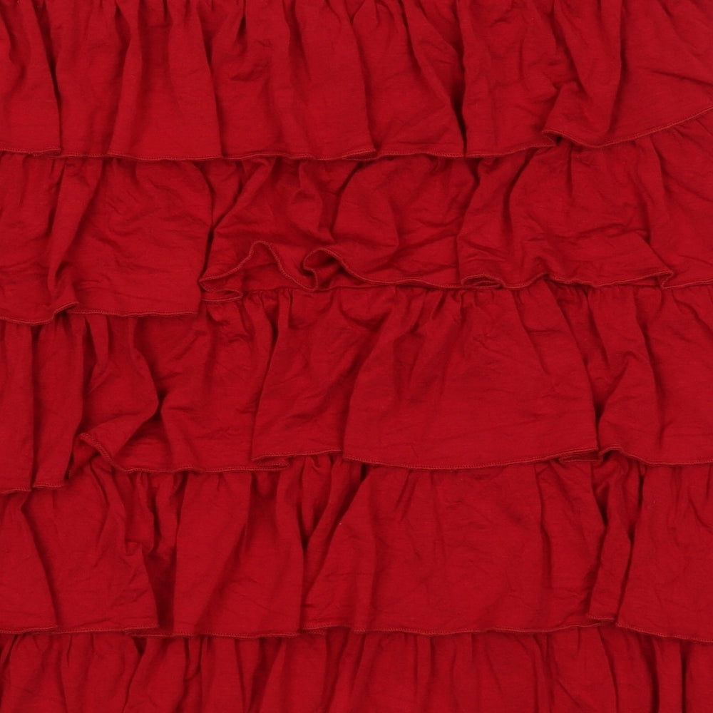 Purlin Womens Red Viscose Pettiskirt Skirt Size 42