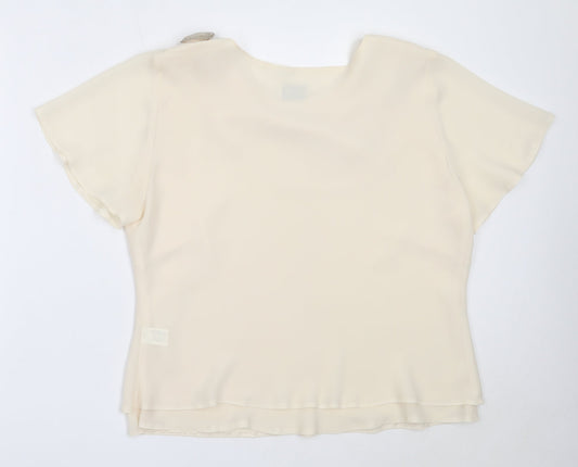Vogue Womens Ivory Polyester Basic Blouse Size 18 Round Neck