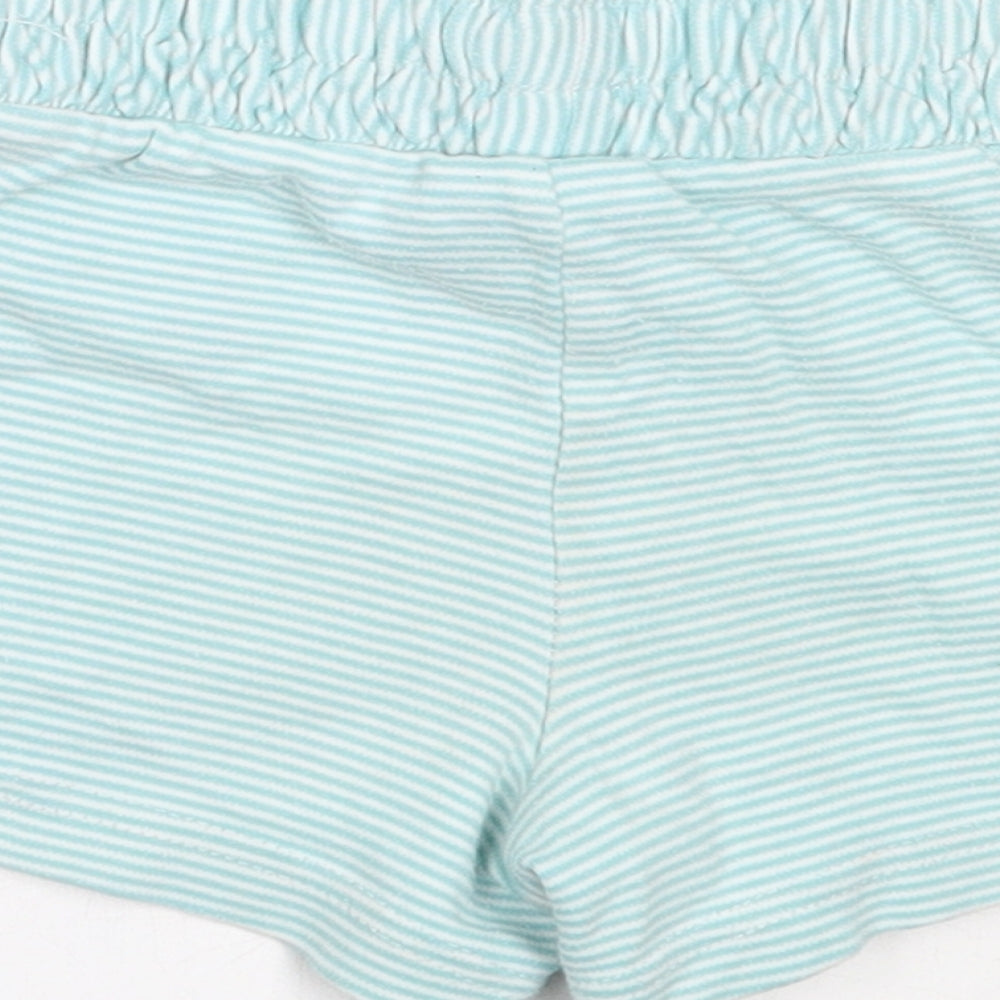 NEXT Girls Blue Striped Cotton Hot Pants Shorts Size 4 Years Regular
