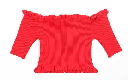 Womens UK Size M New Look Red Pullover Jumper