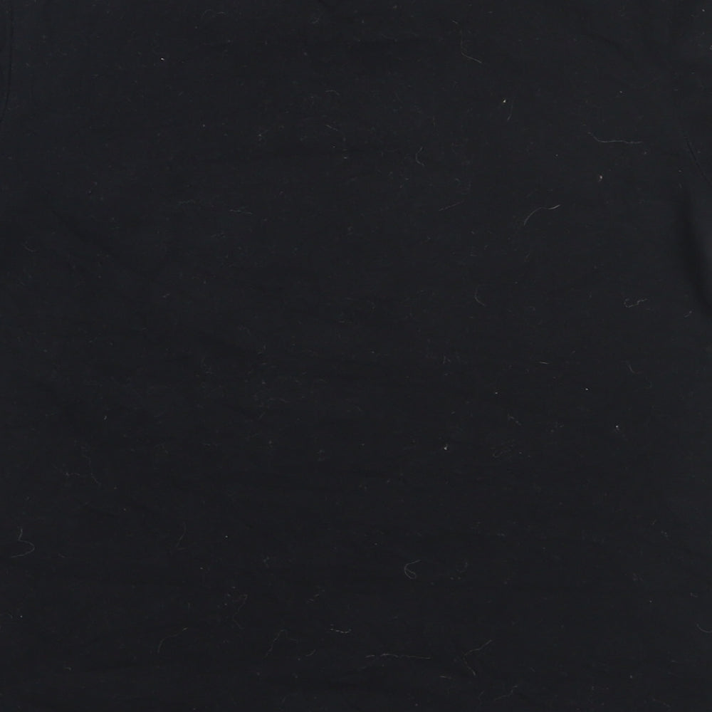 George Boys Black Cotton Basic T-Shirt Size 5-6 Years Round Neck